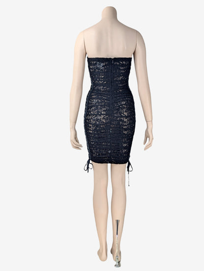 Dolce & Gabbana S/S Black Sheer Lace up Dress