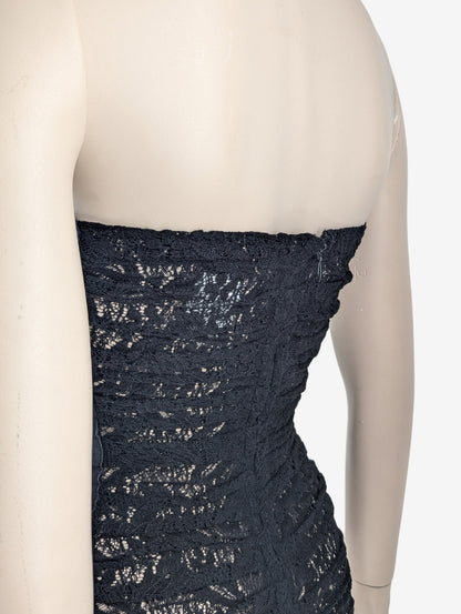 Dolce & Gabbana S/S Black Sheer Lace up Dress