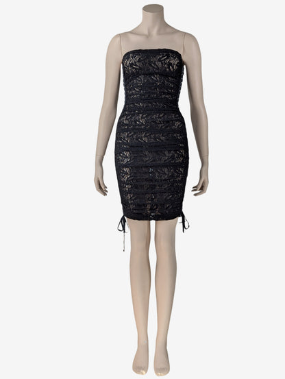 Dolce & Gabbana S/S Black Sheer Lace up Dress