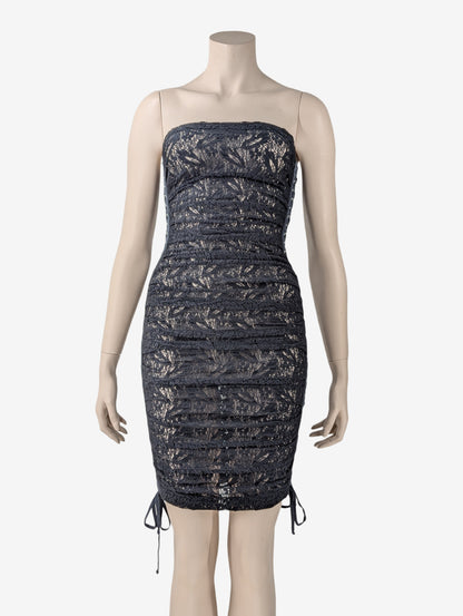 Dolce & Gabbana S/S Black Sheer Lace up Dress