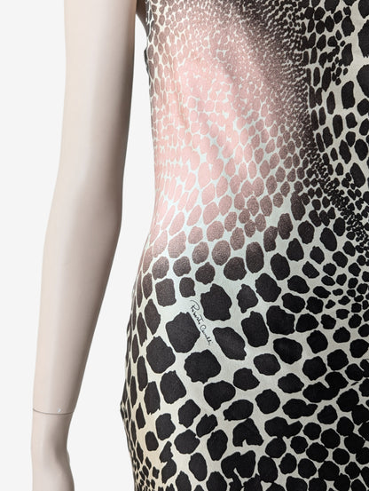 Roberto Cavalli Cheetah Print Silk Halter Dress