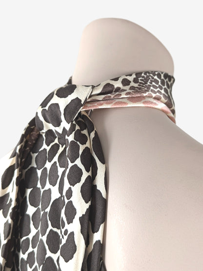 Roberto Cavalli Cheetah Print Silk Halter Dress