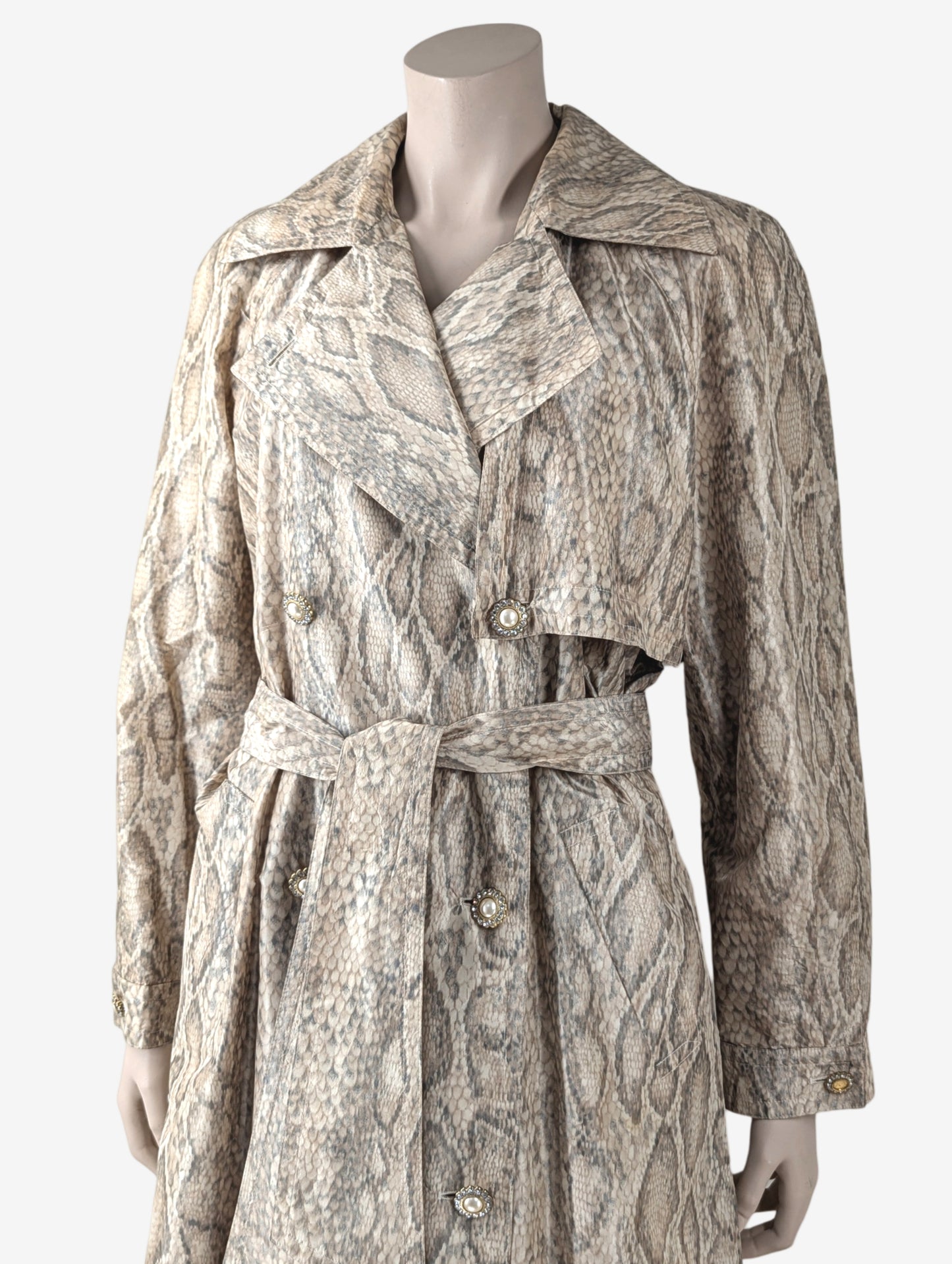 Escada Snake Print Silk Trench