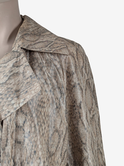 Escada Snake Print Silk Trench