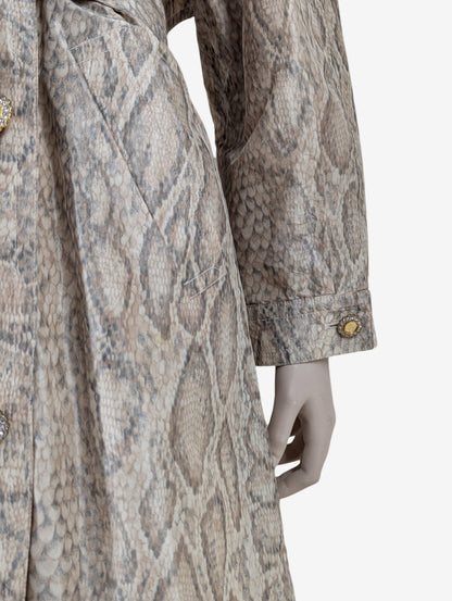 Escada Snake Print Silk Trench