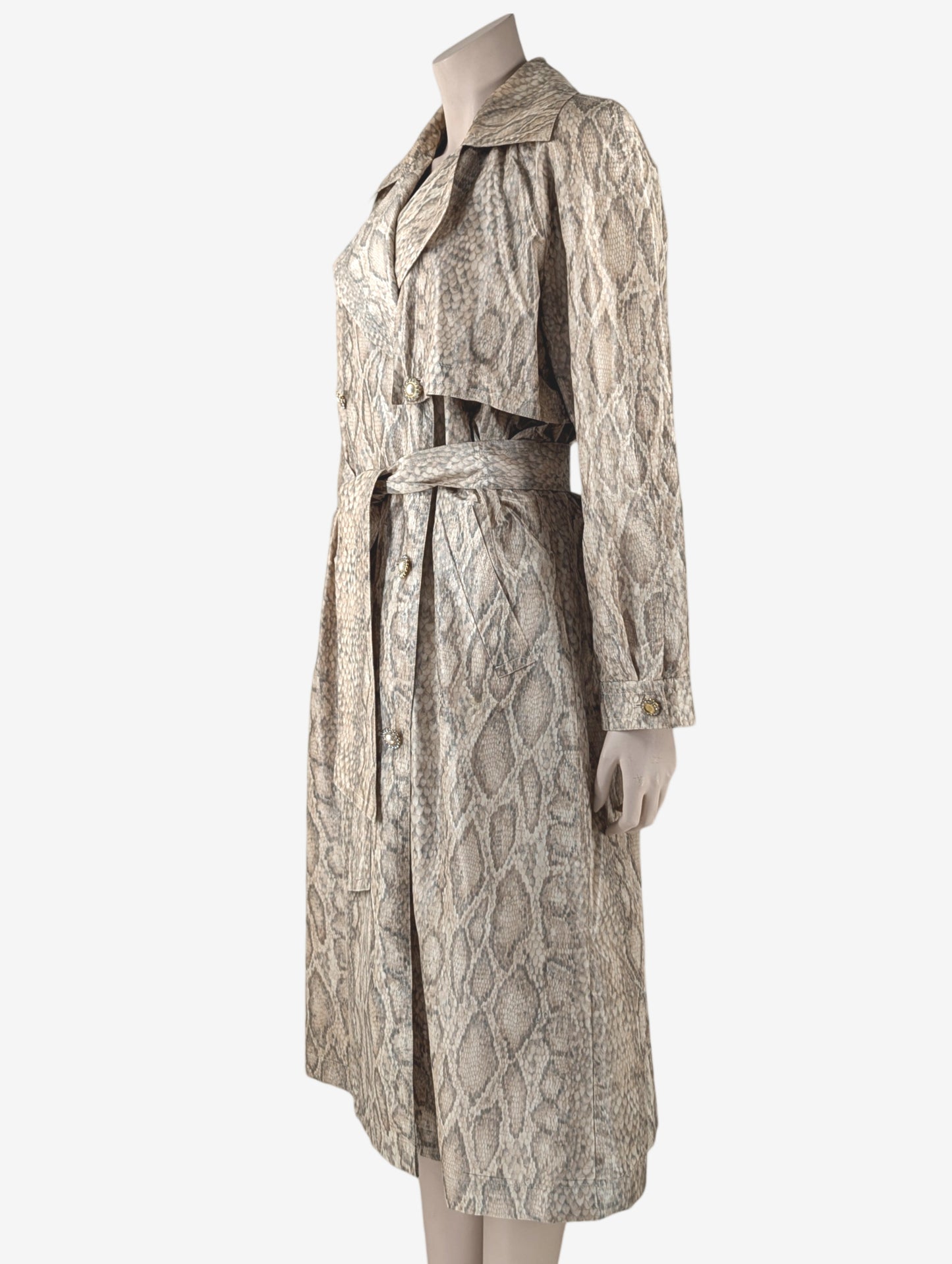 Escada Snake Print Silk Trench