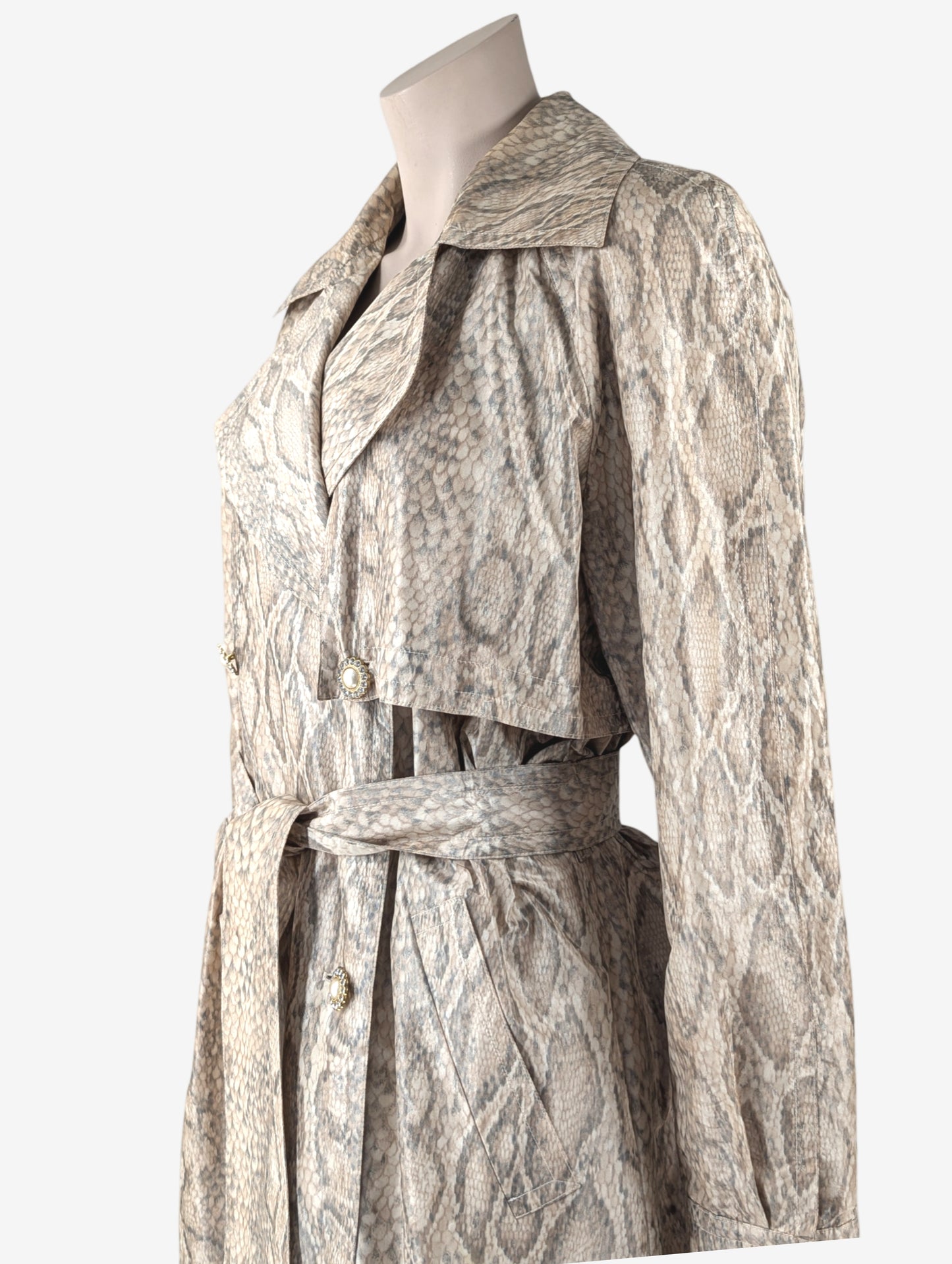 Escada Snake Print Silk Trench