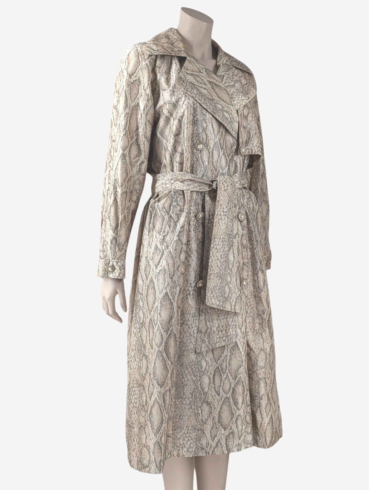 Escada Snake Print Silk Trench