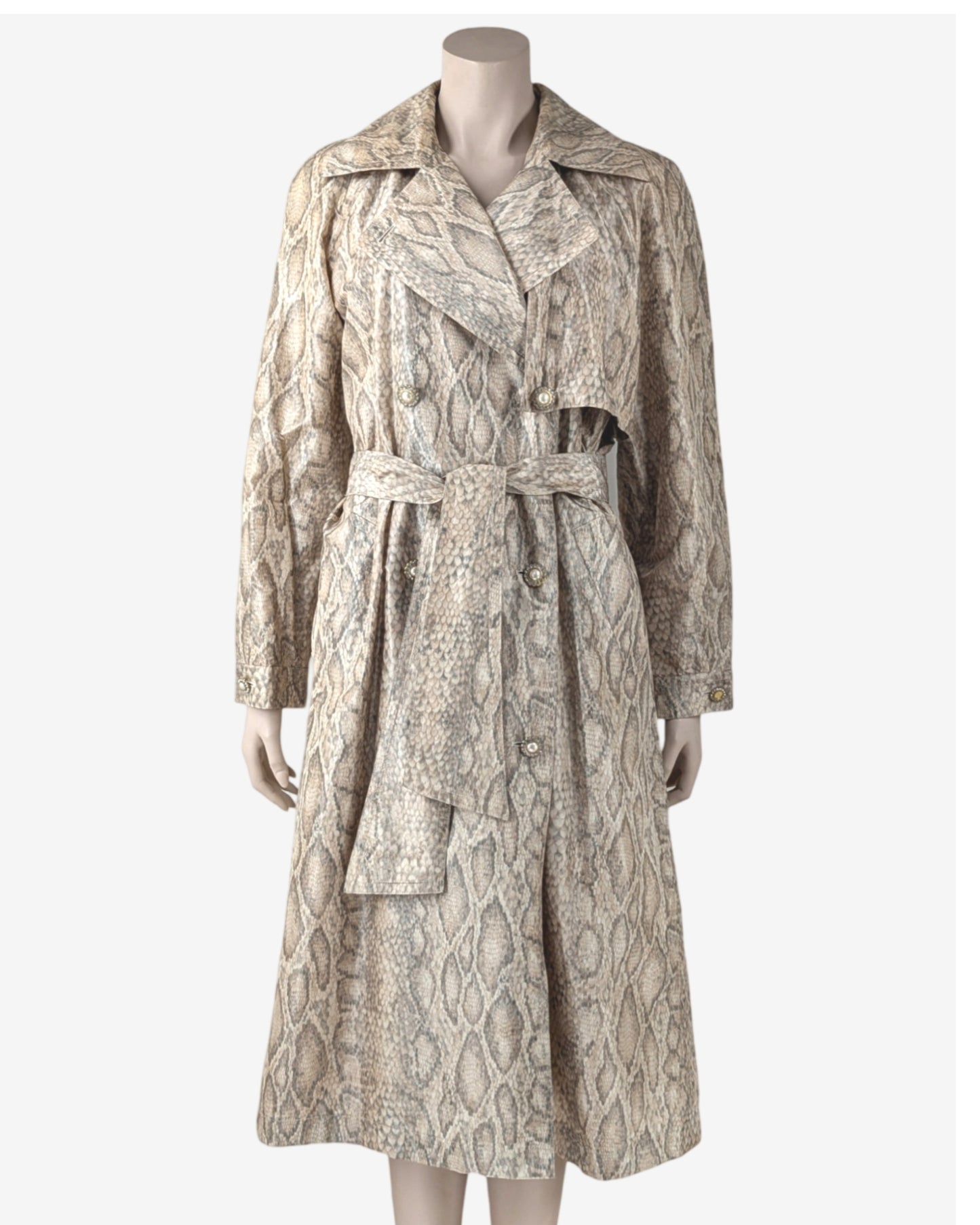 Escada Snake Print Silk Trench