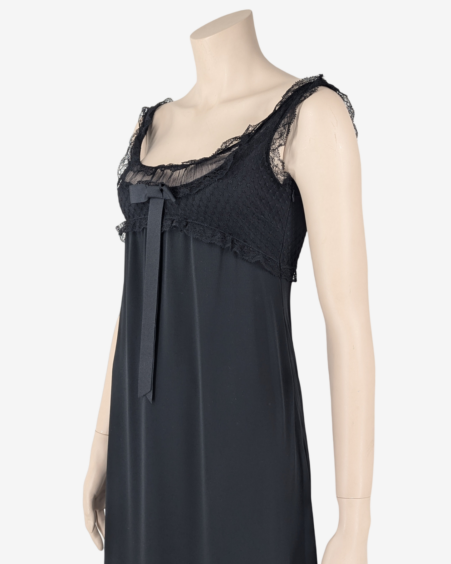 D&G Dolce and Gabbana "Mercredi" Black Laces Maxi Dress