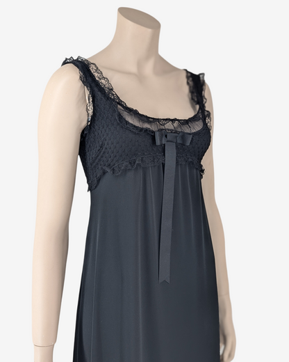 D&G Dolce and Gabbana "Mercredi" Black Laces Maxi Dress