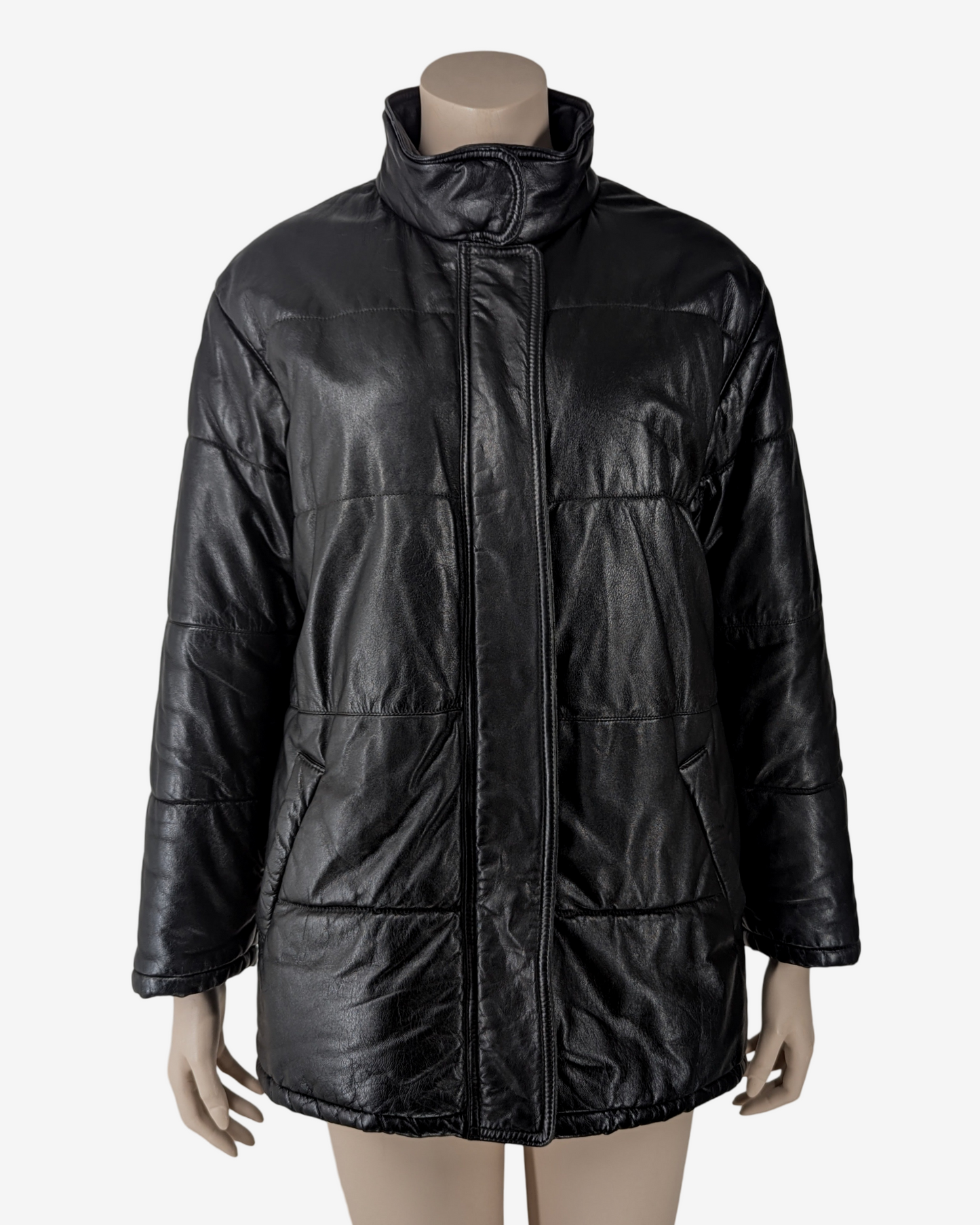 Gianfranco Ferré Mid Length Quilted Panel Ribbed Leather Bombers