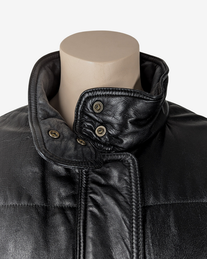 Gianfranco Ferré Mid Length Quilted Panel Ribbed Leather Bombers