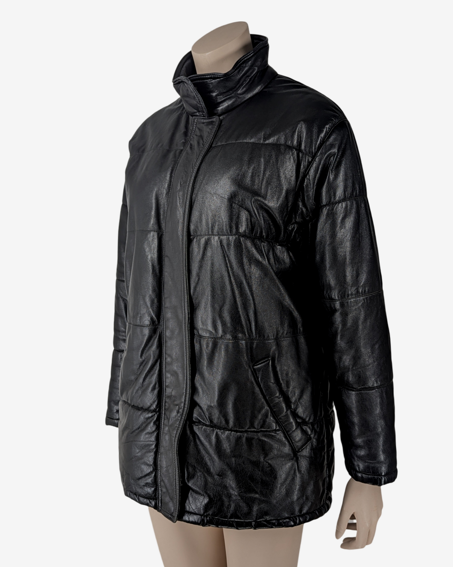 Gianfranco Ferré Mid Length Quilted Panel Ribbed Leather Bombers