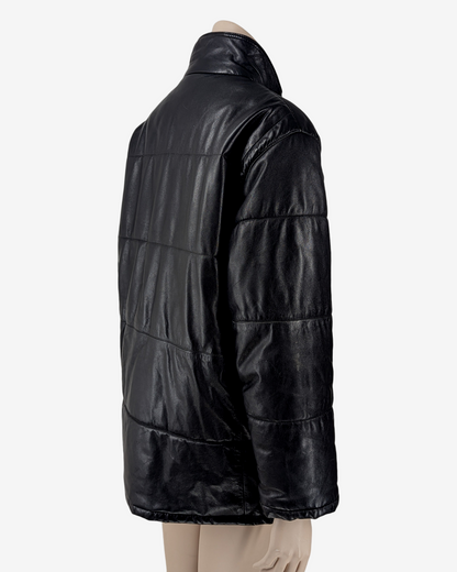 Gianfranco Ferré Mid Length Quilted Panel Ribbed Leather Bombers