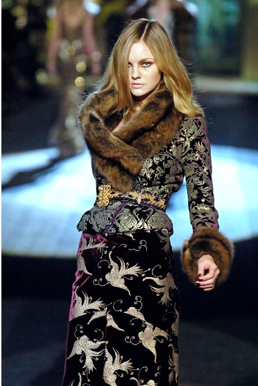 Roberto Cavalli Fall 2006 Fur Gold Embellished Jacket