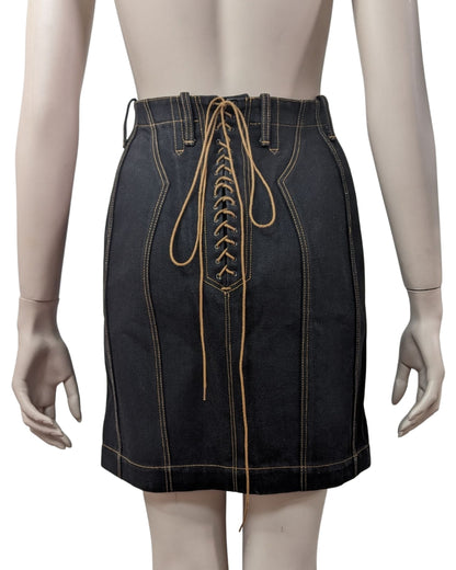 Azzedine Alaïa SS 1997 Denim Skirt at SoirVintage