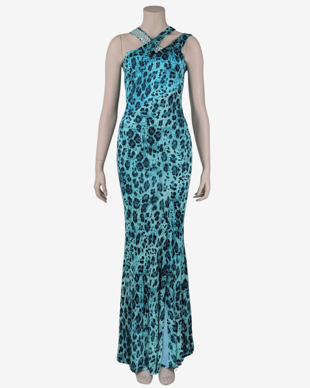 Blumarine Fall 2012 Turqoise Animal Print Dress