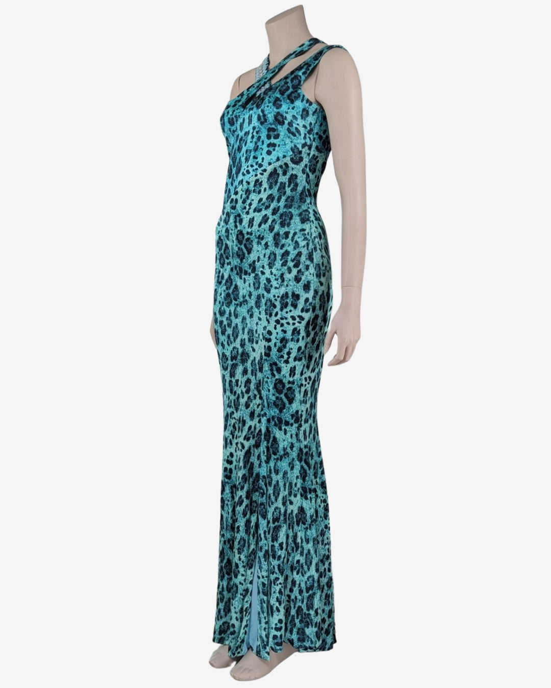 Blumarine Fall 2012 Turqoise Animal Print Dress