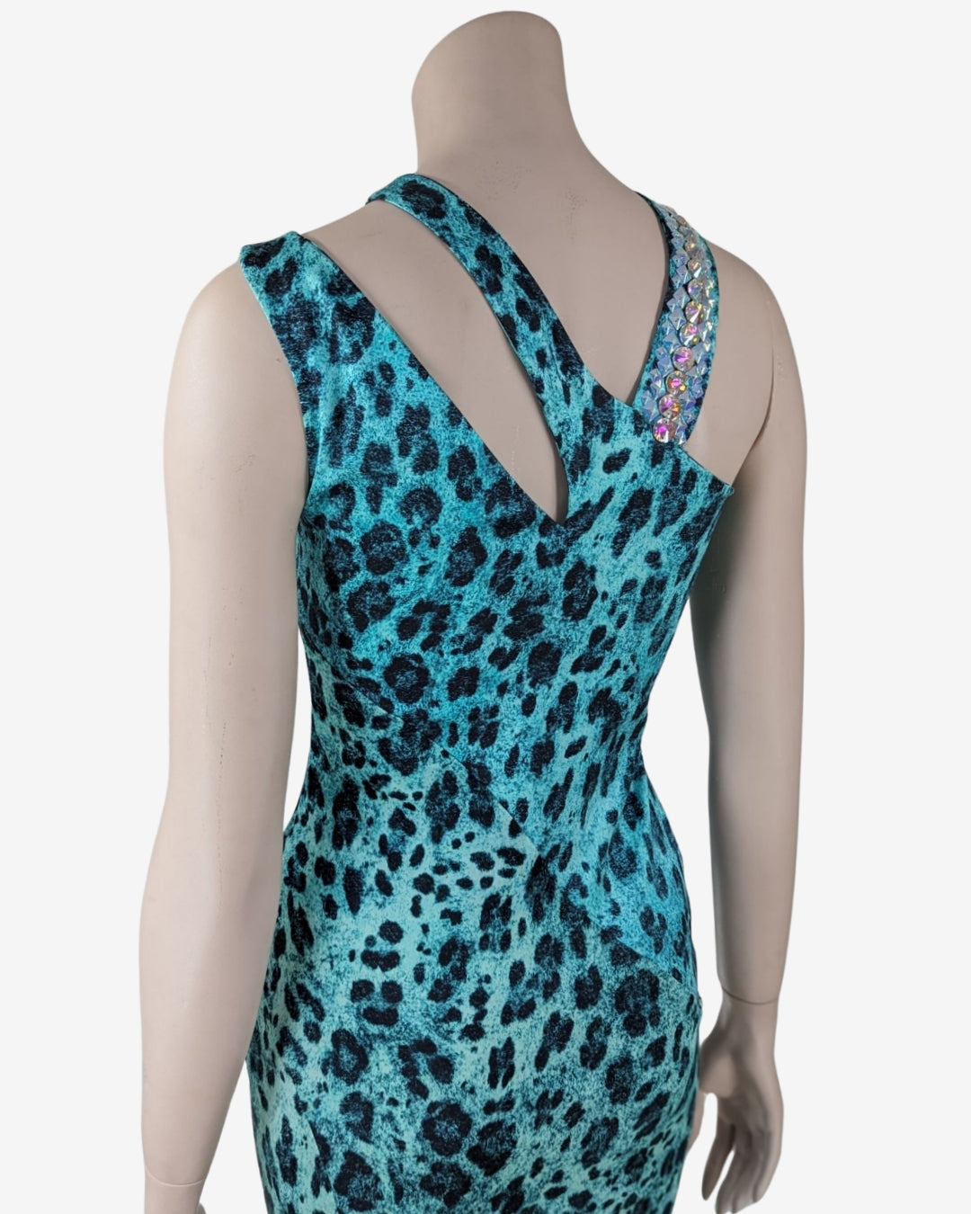 Blumarine Fall 2012 Turqoise Animal Print Dress