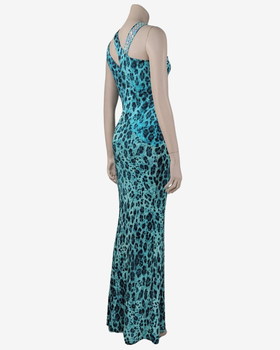 Blumarine Fall 2012 Turqoise Animal Print Dress