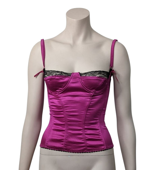 D&G by Dolce & Gabbana Satin Pink Bustier at SoirVintage