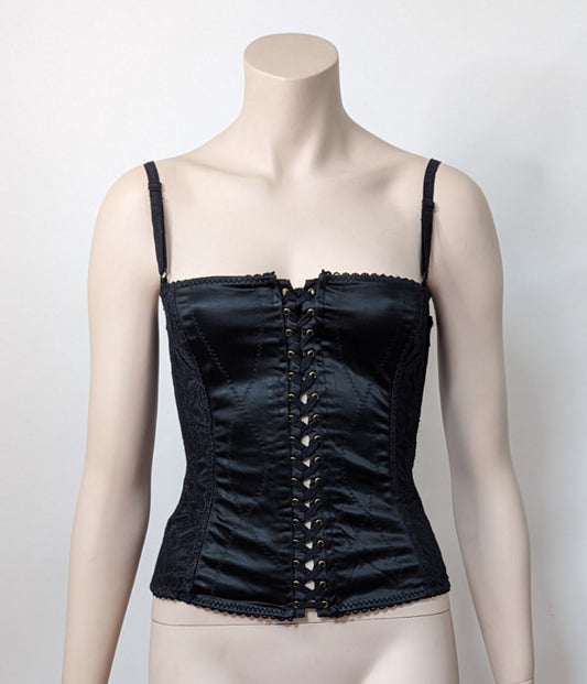 D&G Dolce and Gabbana satin and lace bustier