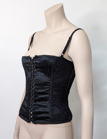 D&G Dolce and Gabbana satin and lace bustier