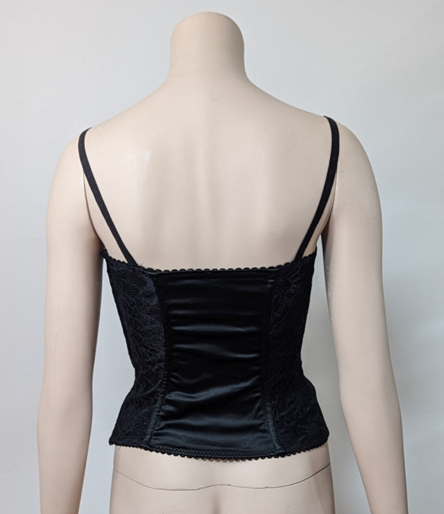 D&G Dolce and Gabbana satin and lace bustier