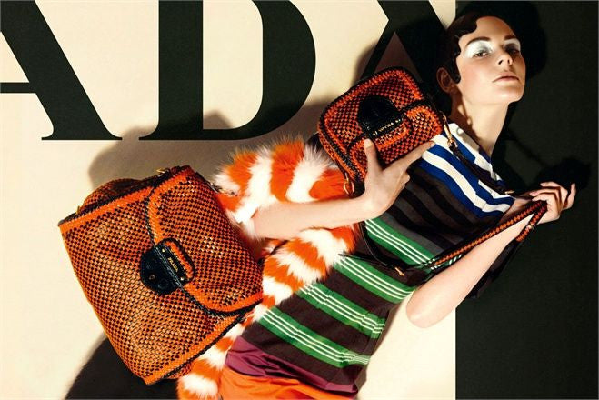 Prada S/S 2011 Madras Cognac Crossbody Bag