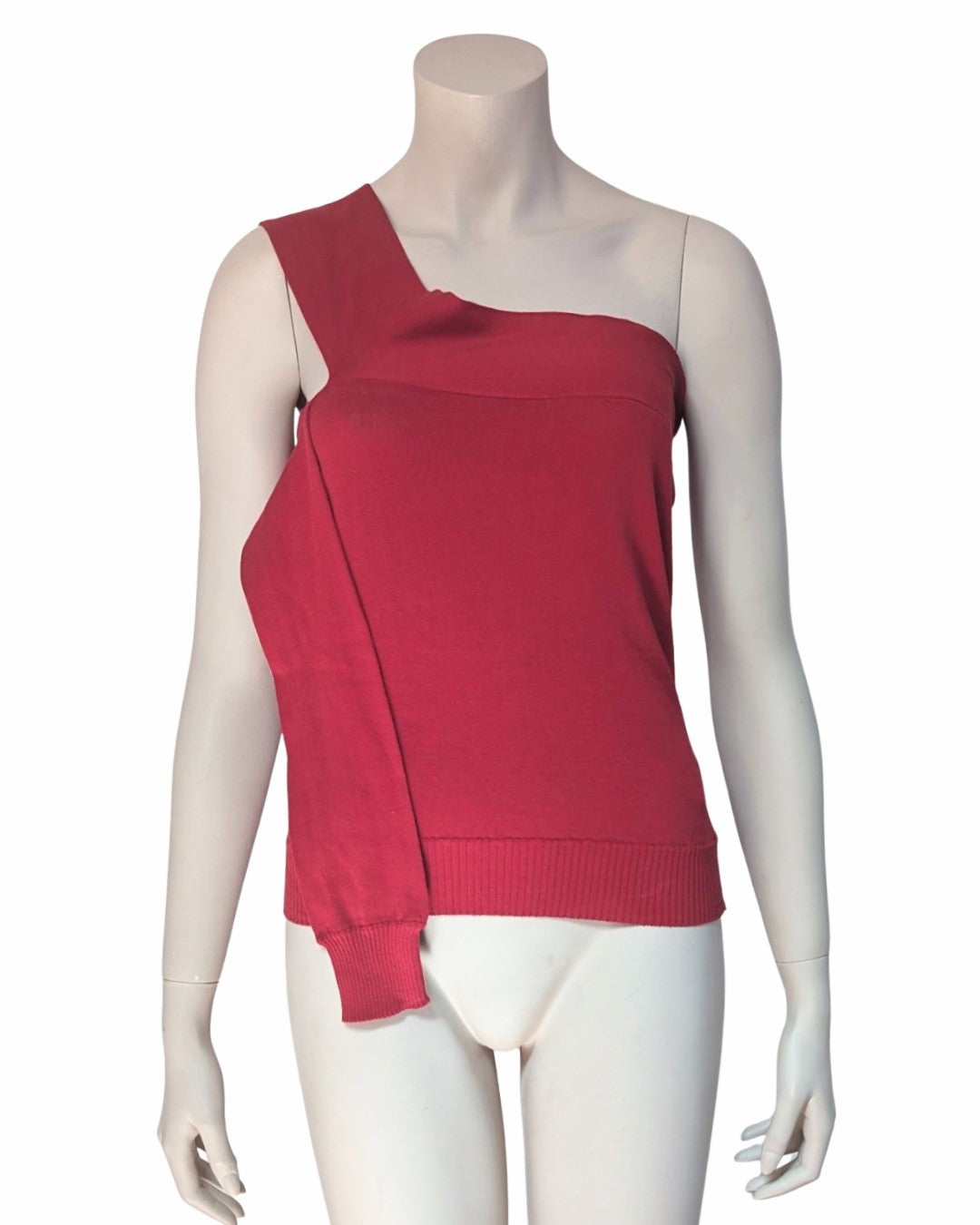 Maison Martin Margiela Red Deconstructed Knitted Top at Soirvintage