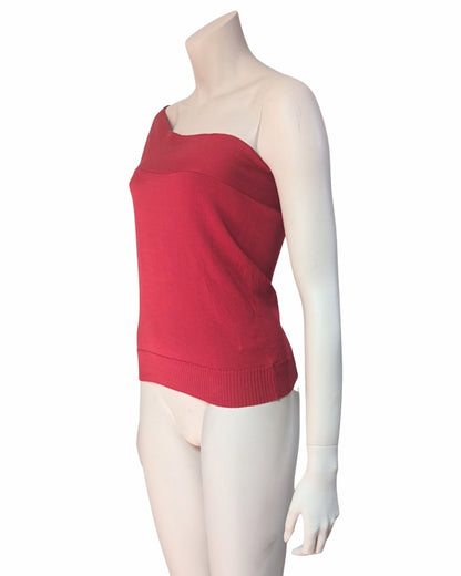 Maison Martin Margiela Red Deconstructed Knitted Top at Soirvintage