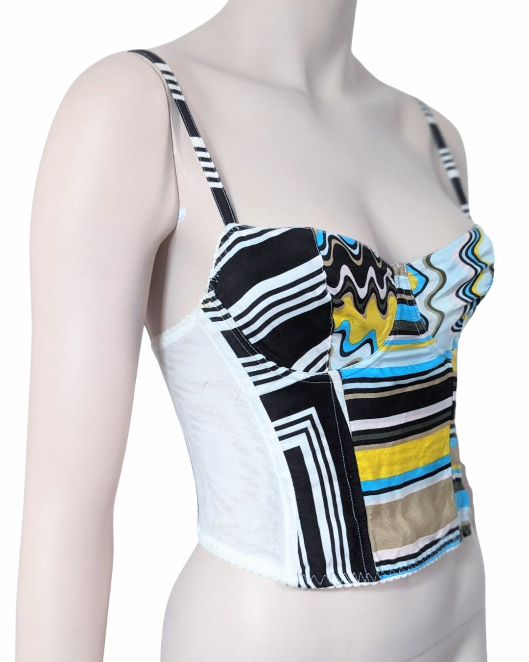 Missoni Multicolore Waves Print Crop Bustier at SoirVintage