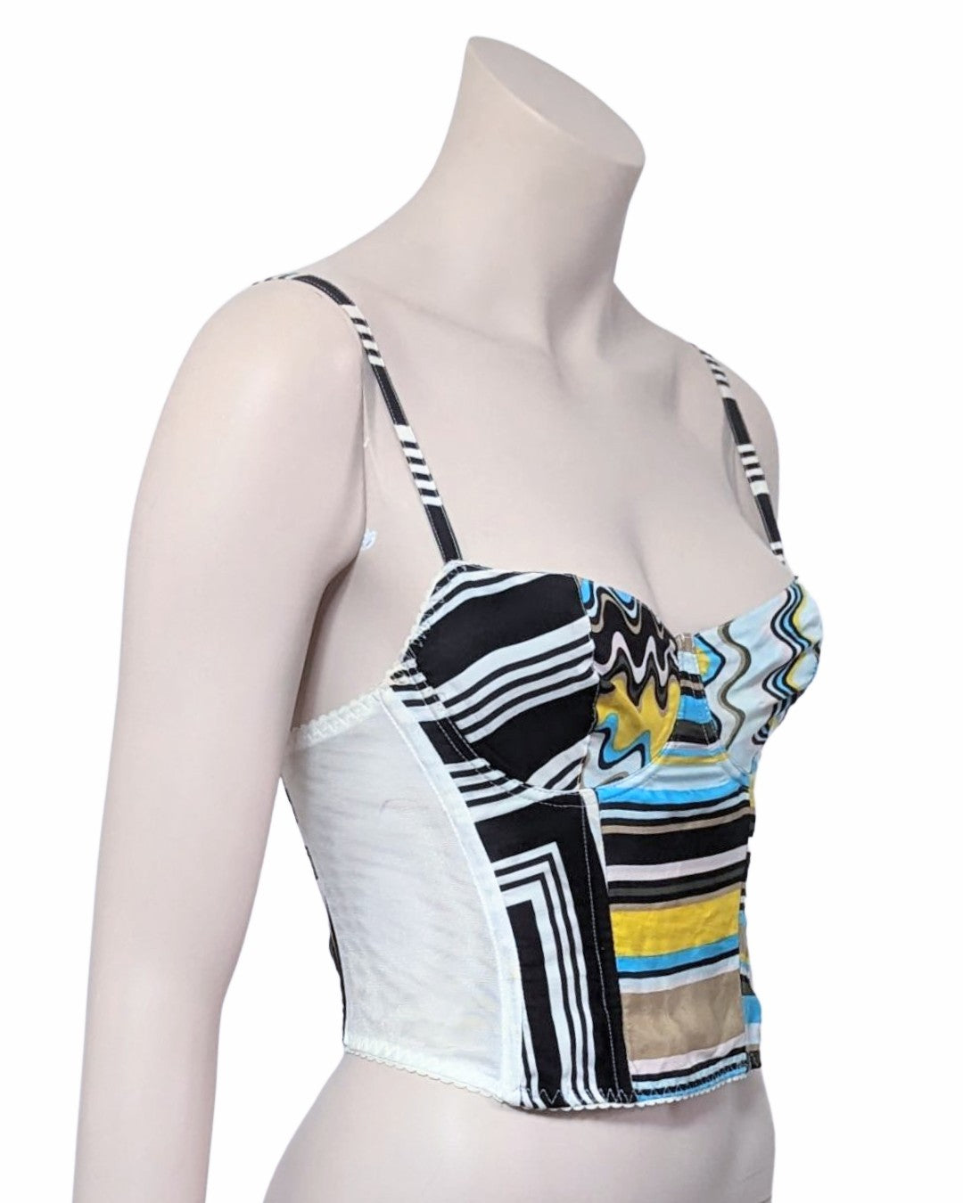 Missoni Multicolore Waves Print Crop Bustier at SoirVintage