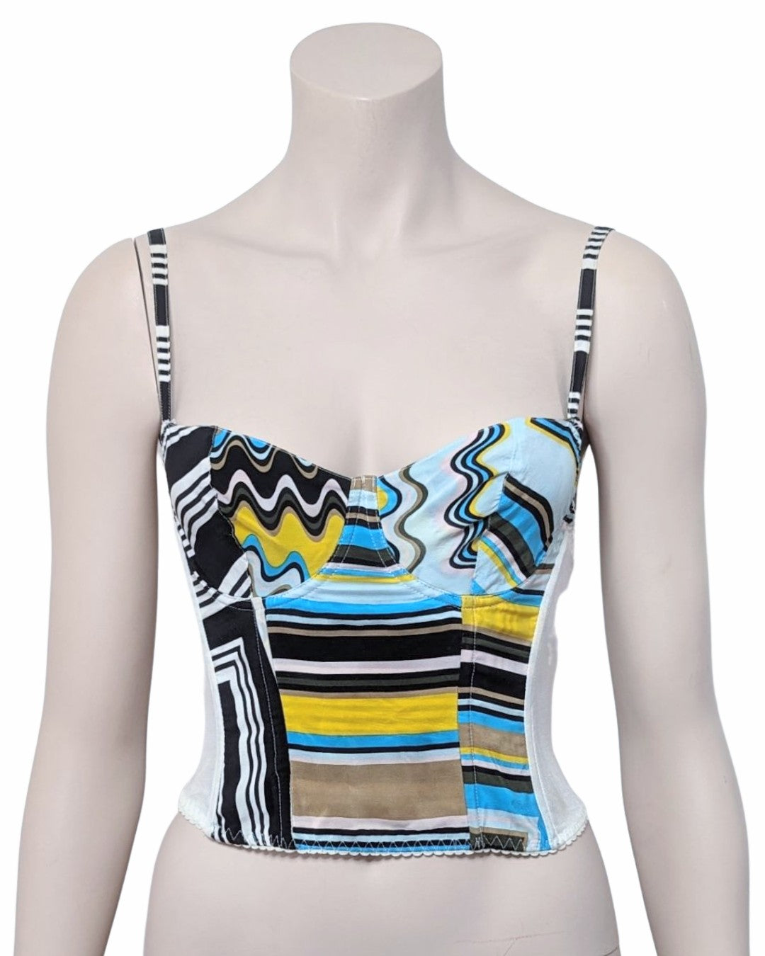 Missoni Multicolore Waves Print Crop Bustier at SoirVintage