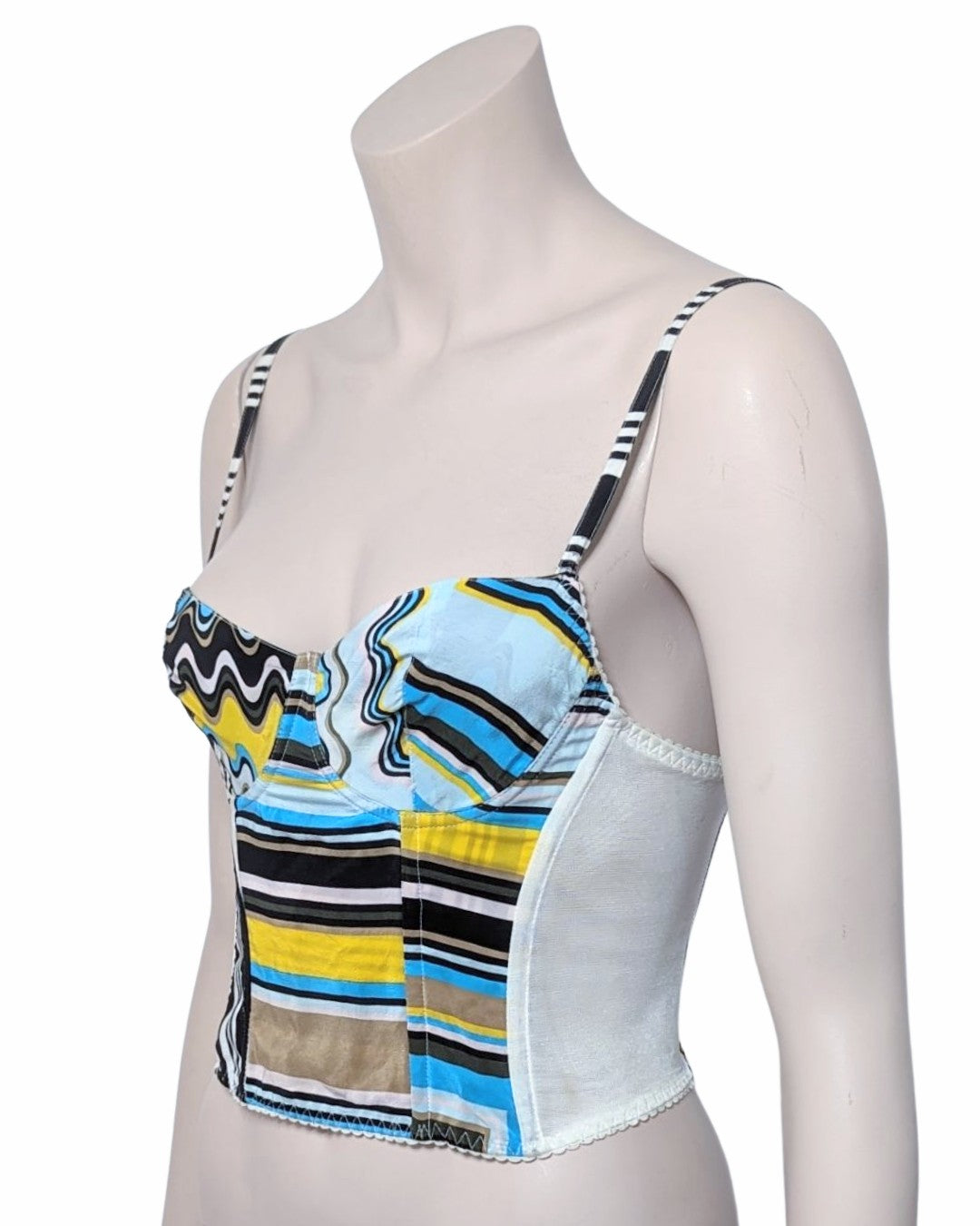 Missoni Multicolore Waves Print Crop Bustier at SoirVintage