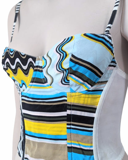 Missoni Multicolore Waves Print Crop Bustier at SoirVintage