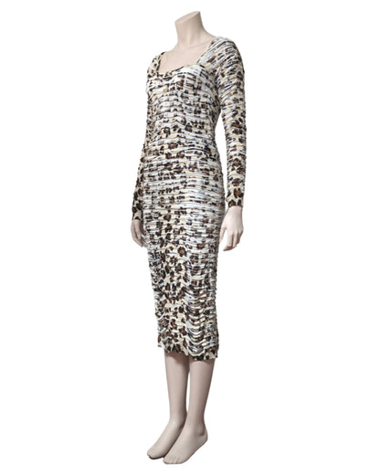 Blumarine S/S 2011 Pleated Fluid Animal Print Dress at SoirVintage