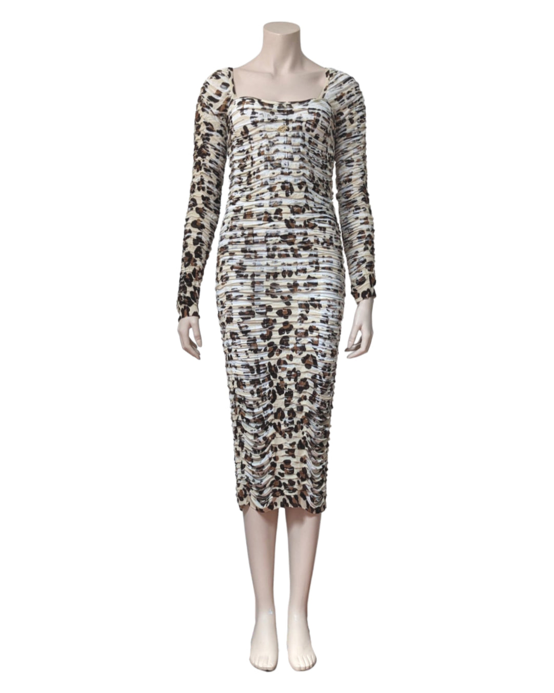 Blumarine S/S 2011 Pleated Fluid Animal Print Dress at SoirVintage