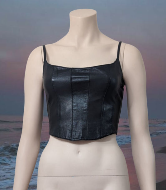 Plein Sud black leather corset