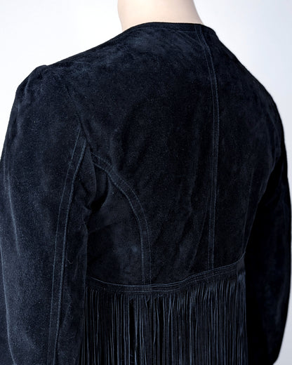 Plein Sud by Faycal Amor Western Suede Jacket with Fringes