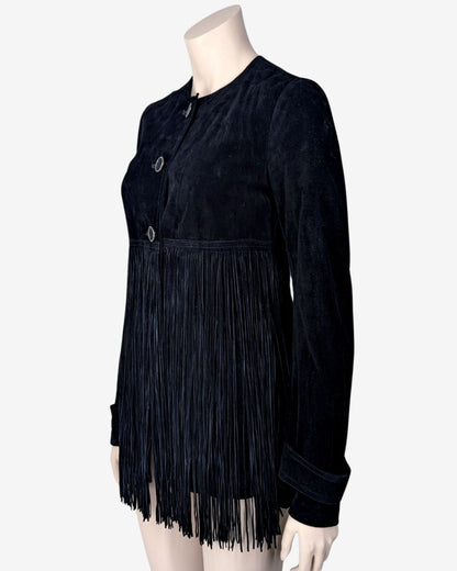 Plein Sud by Faycal Amor Western Suede Jacket with Fringes