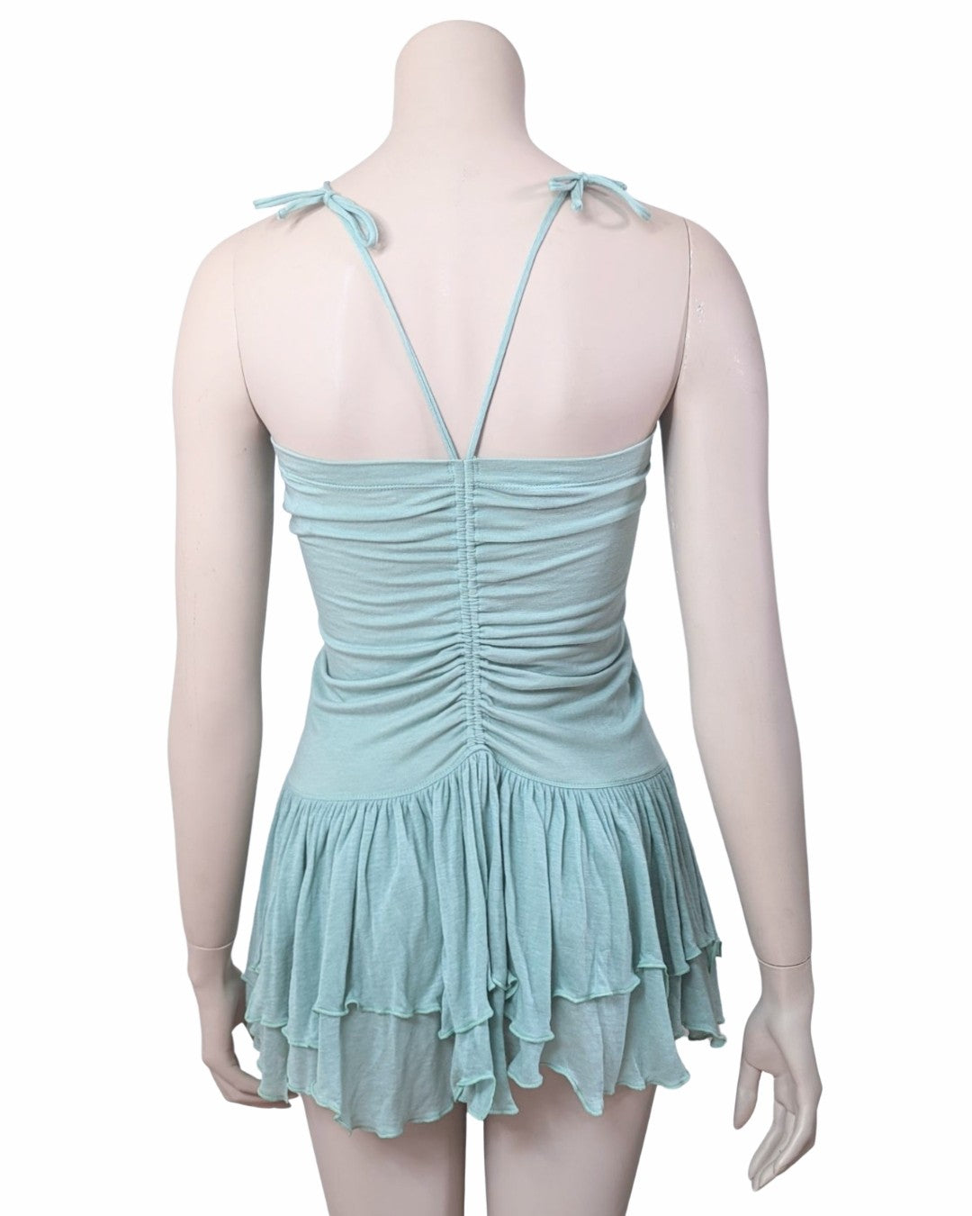 Plein Sud Turquoise Draped Bustier Top at SoirVintage