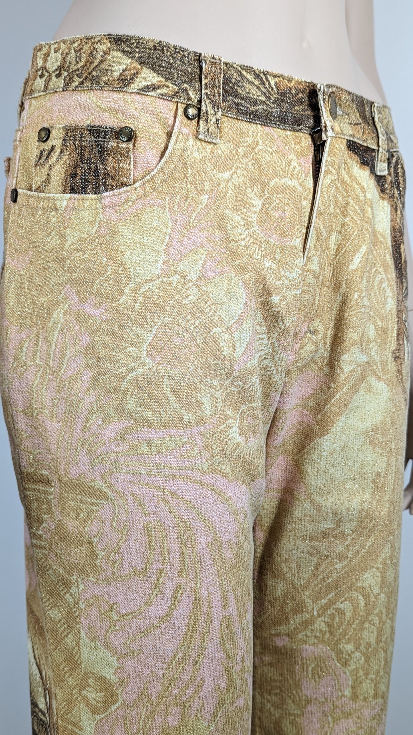 Roberto Cavalli F/W 2001 Gold Leaf Jeans