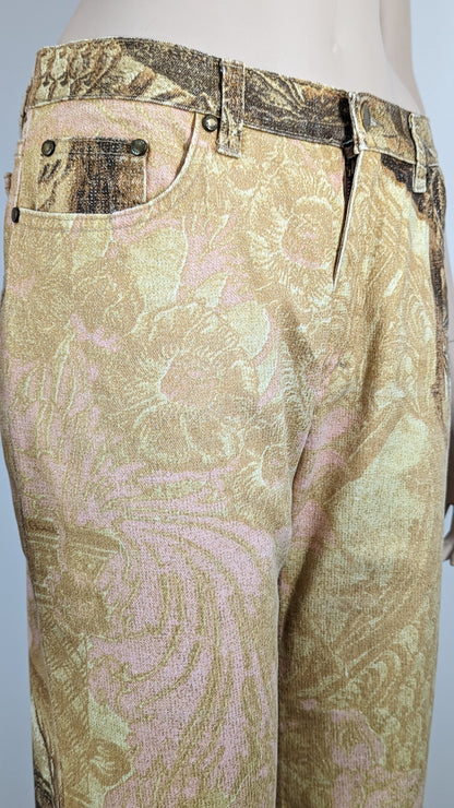 Roberto Cavalli F/W 2001 Gold Leaf Jeans