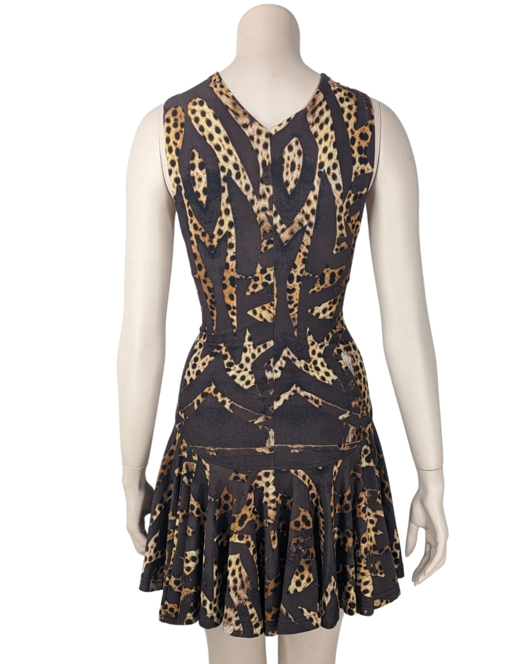 Roberto Cavalli Floral Graphic and Animal Halter Mini Dress