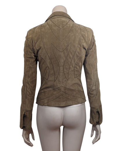 Roberto Cavalli Butterfly Suede Leather Jacket at Soirvintage