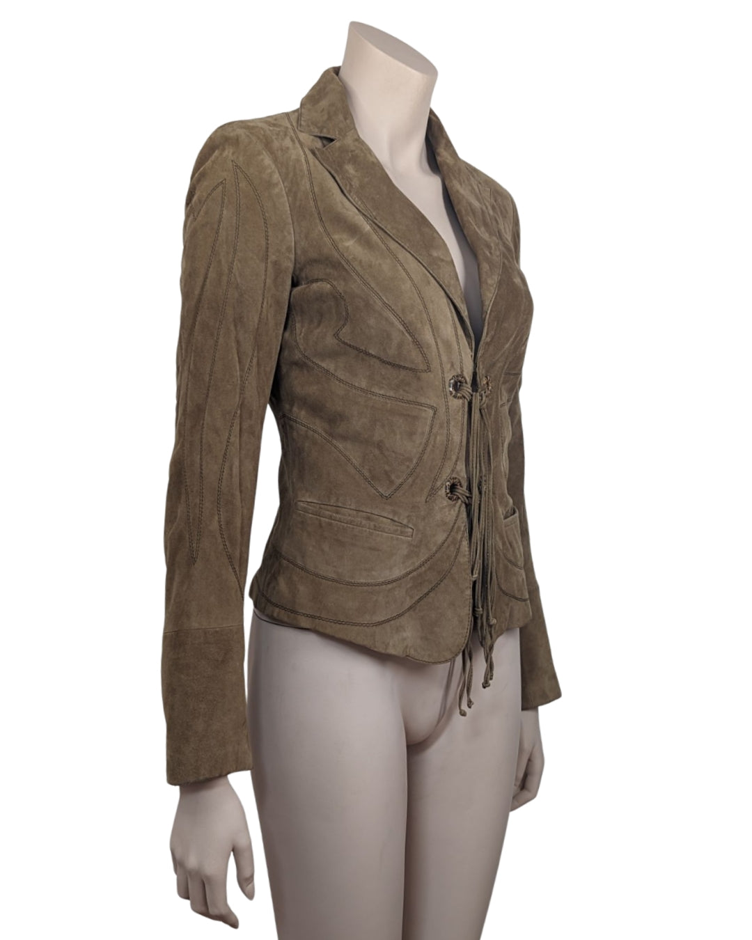 Roberto Cavalli Butterfly Suede Leather Jacket at Soirvintage