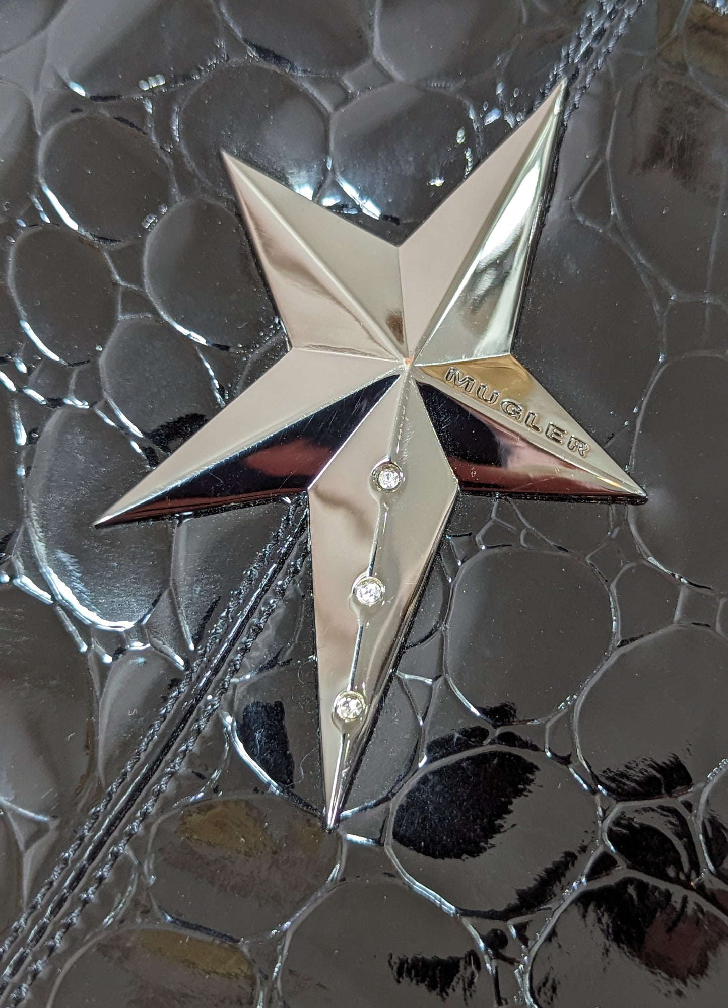 Mugler Vinyl Star Baguette Bag at Soirvintage