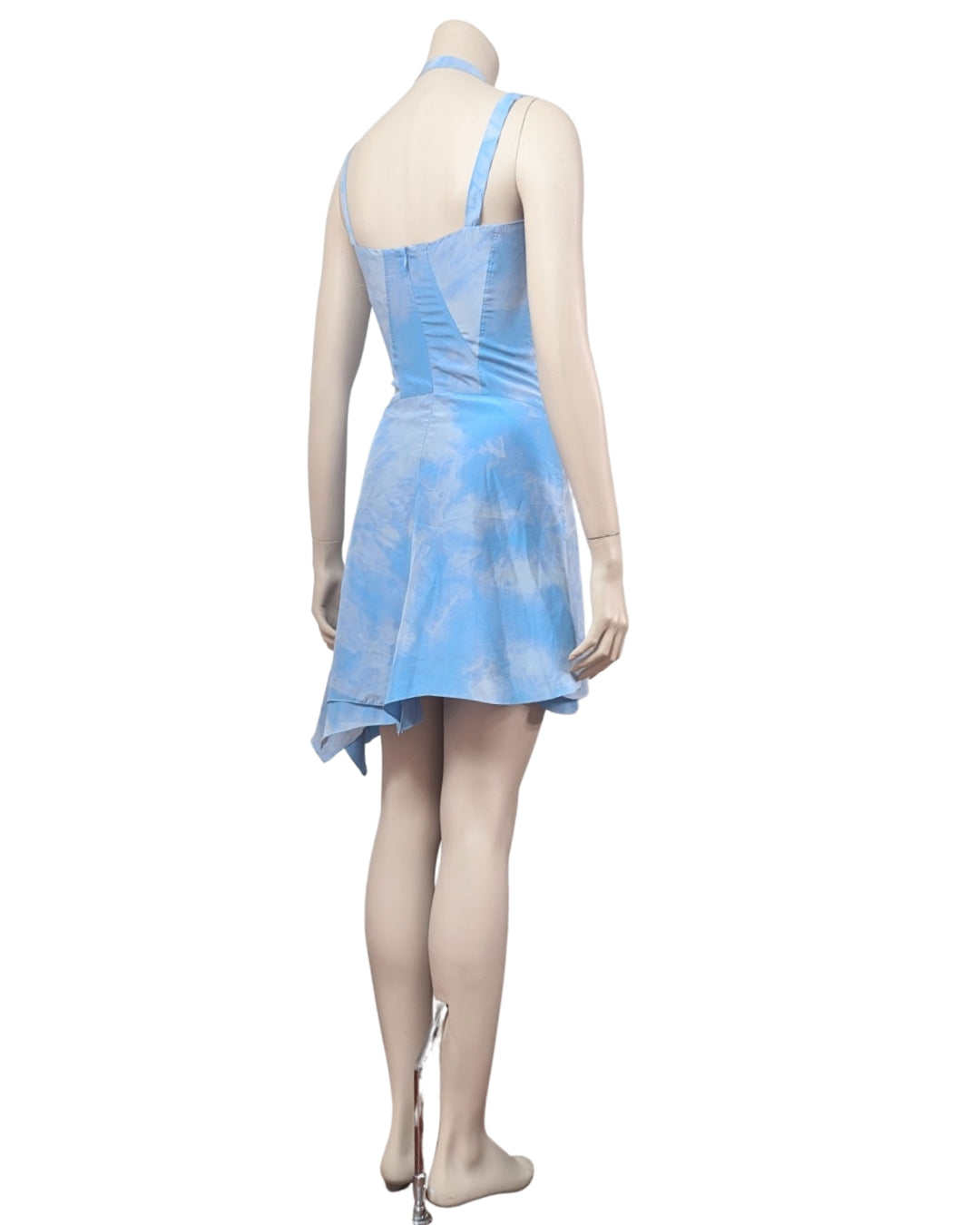 Versace Jeans Couture Asymmetric Lace up Silk Fairy dress at SoirVintage